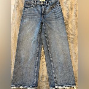Madewell jeans, slim, wide leg crop. Medium wash